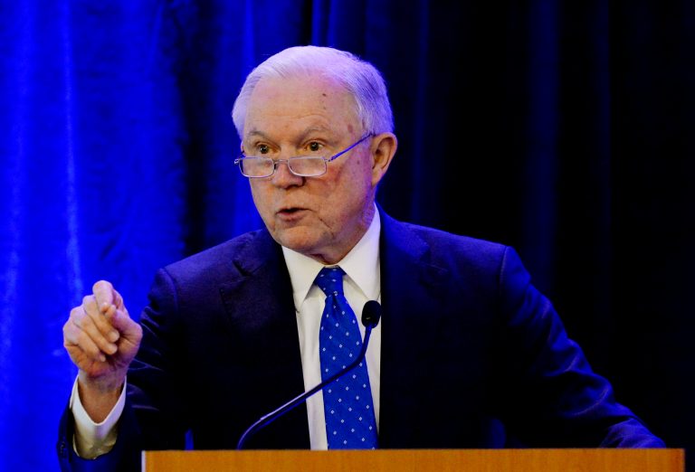 Attorney General Jeff Sessions speaks at an event.