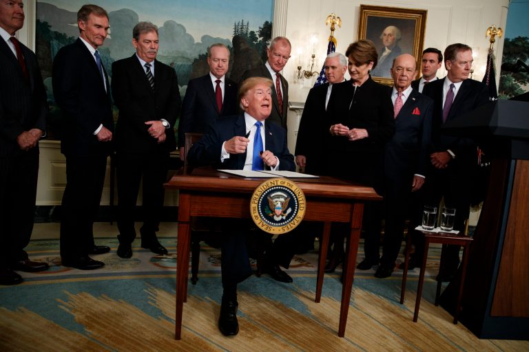 President Trump speaks before signing a Presidential Memorandum imposing tariffs and investment restrictions on China.