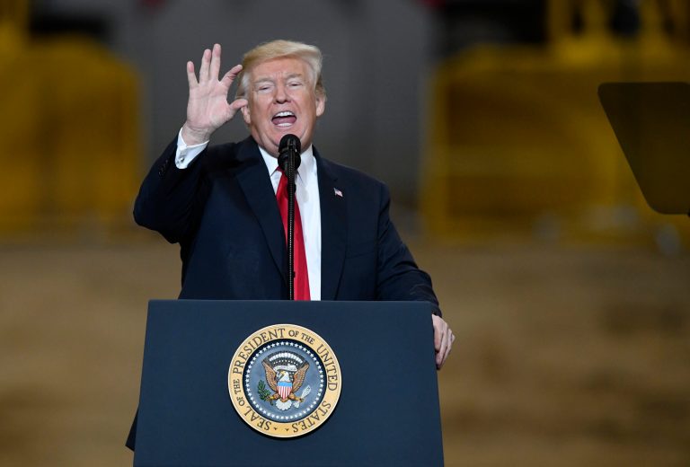 President  Trump speaks at an event.