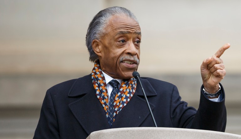 Rev. Al Sharpton addresses the crowd.