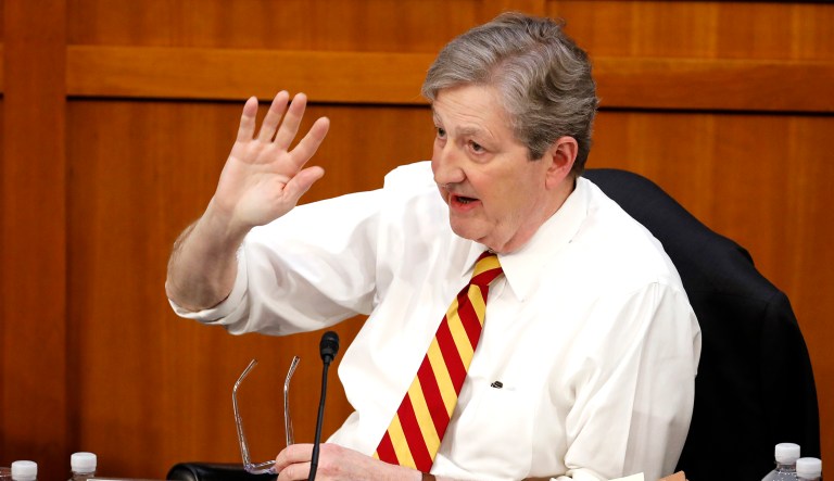 Sen. John Kennedy, R-La., asks a question during a hearing in Washington, D.C.
