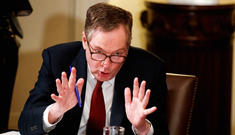 U.S. Trade Representative Robert Lighthizer speaks.