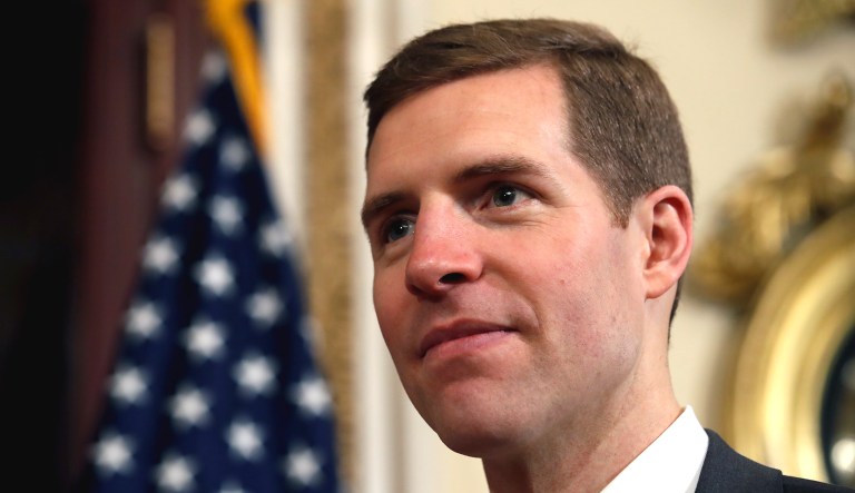 Democrat Conor Lamb of Pa., stands inside Capitol Hill in Washington, D.C.
