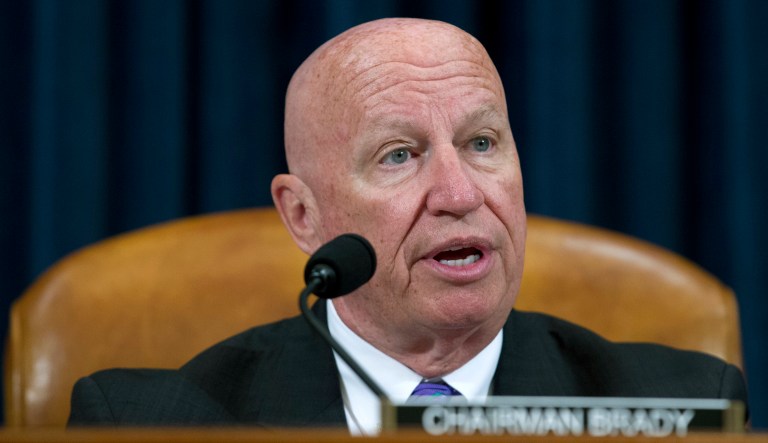 House Ways and Means Committee Chair Rep. Kevin Brady, R-Texas speaks during a committee hearing on possible tariffs and the effect on the U.S. economy and jobs. 