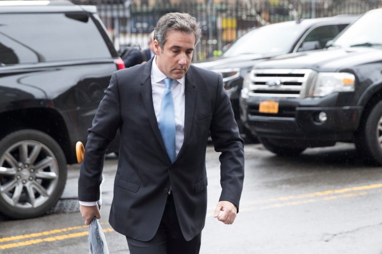 Michael Cohen, President Donald Trump's personal attorney arrives at federal court, Monday, April 16, 2018, in New York. (AP Photo/Mary Altaffer)