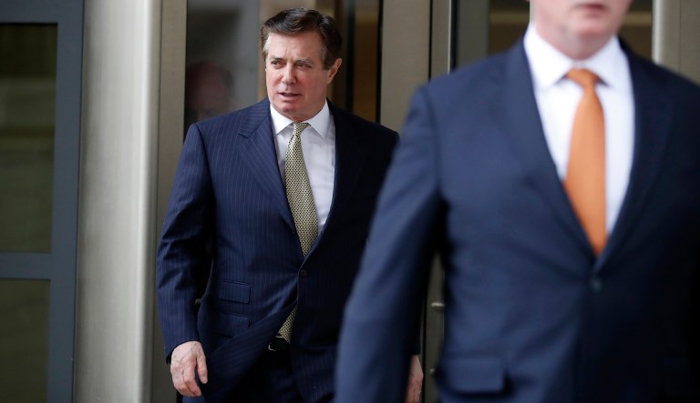 Paul Manafort departs federal court after a hearing on April 19, 2018, in Washington.