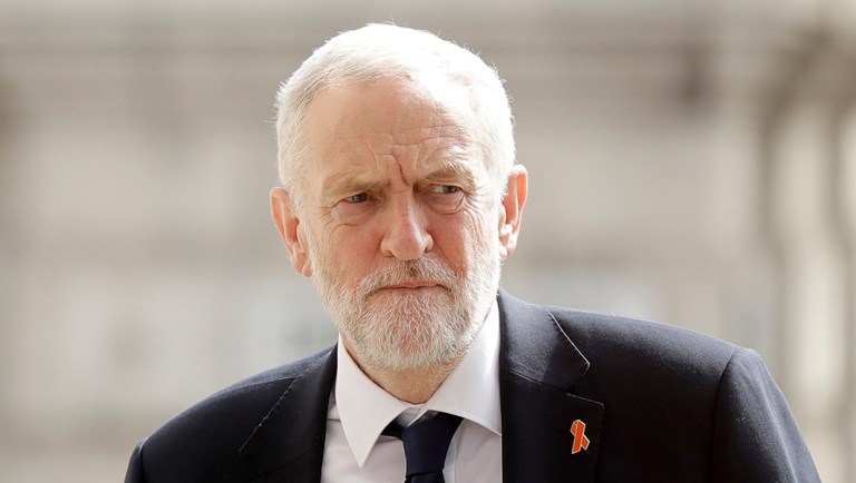 Britain's opposition Labour Party leader Jeremy Corbyn arrives to attend a memorial service at St Martin-in-the-Fields church in London on April 23, 2018.