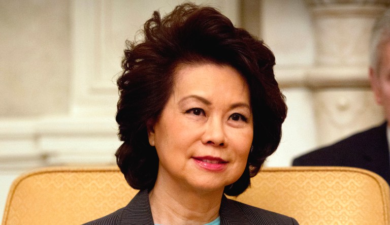 U.S. Secretary of Transportation Elaine Chao listens during a meeting.