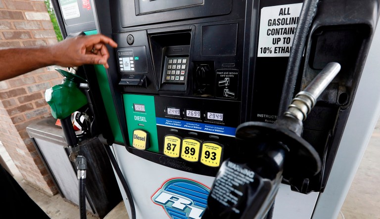 A gas pump is shown.