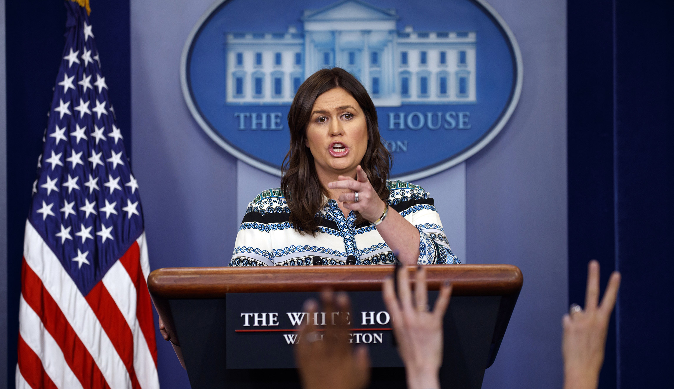 WATCH LIVE: Sarah Sanders holds first briefing since 3 detainees released from North Korea