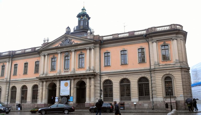 The old Stock Exchange Building, home of the Swedish Academy in Stockholm on Thursday May 3, 2018. 