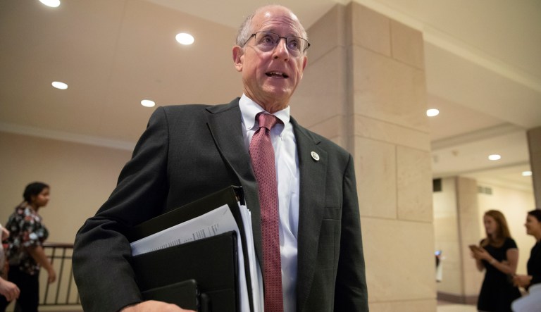 House Agriculture Committee Chairman Mike Conaway, R-Texas, arrives for a news conference with GOP leaders to push his newly-crafted farm bill, on Capitol Hill in Washington, Wednesday, May 16, 2018. The House plans to debate a long list of amendments on the controversial legislation today with House Republicans favoring a plan to strengthen work requirements for food stamps, and Democrats saying that would hurt the poor. 
