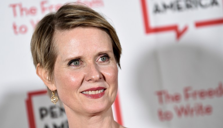Actress and gubernatorial candidate in the State of New York Cynthia Nixon attends the 2018 PEN Literary Gala at the American Museum of Natural History on May 22 in New York.