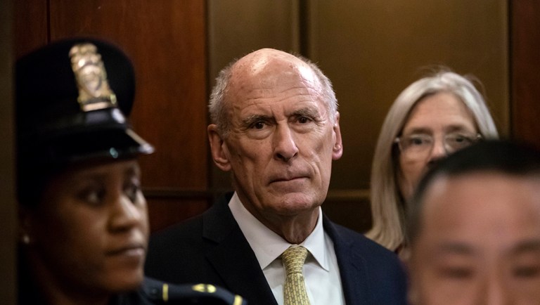 Director of National Intelligence Dan Coats arrives as House and Senate lawmakers from both parties gather for a classified briefing in a secure room about the federal investigation into President Trump's 2016 campaign, on Capitol Hill in Washington, Thursday, May 24, 2018.