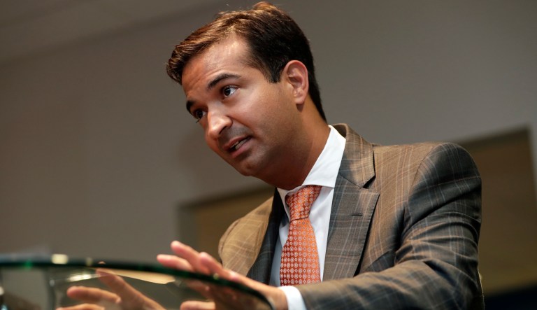 Rep. Carlos Curbelo, R-Fla., speaks during an interview in Homestead, Fla.