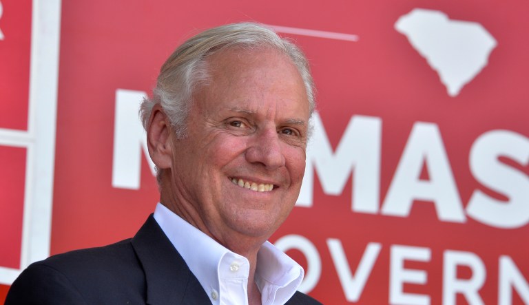 South Carolina Gov. Henry McMaster smiles during a campaign stop in Aiken, S.C., on Thursday.