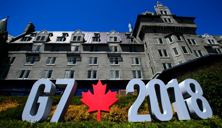 Le Manoir Richelieu hosts the G-7 Leaders Summit in La Malbaie, Quebec, Canada, on Saturday.