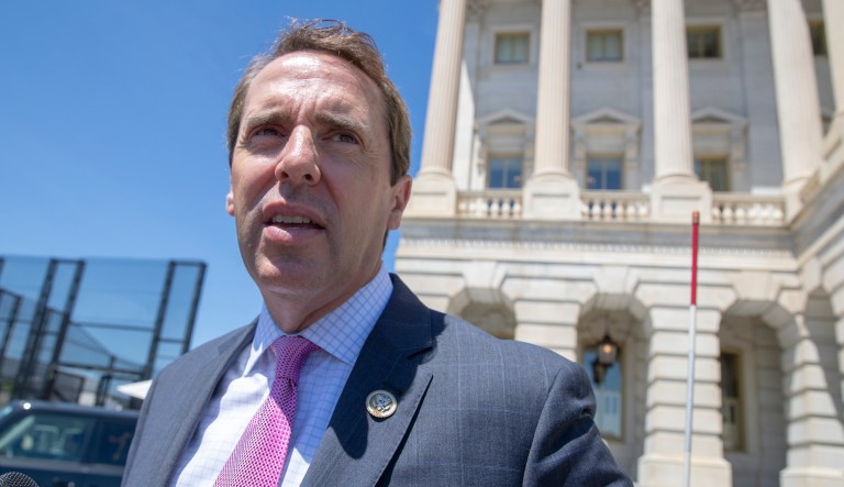 Rep. Mark Walker, R-N.C., chairman of the Republican Study Committee, the largest group of conservatives in the House, departs for the weekend following final votes, at the Capitol in Washington, Friday, June 15, 2018.