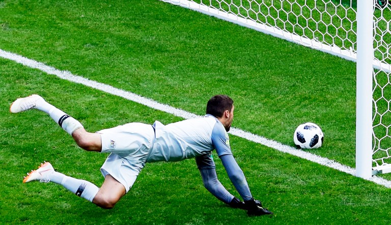 Australia goalkeeper Mathew Ryan fails to save the ball as France's Paul Pogba his side's second goal during the group C match between France and Australia at the 2018 soccer World Cup in the Kazan Arena in Kazan, Russia on Saturday.