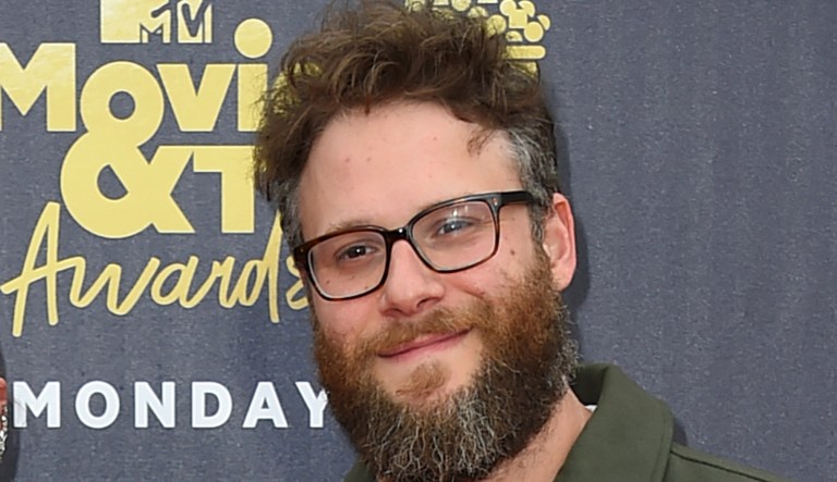 Seth Rogens arrive at the MTV Movie and TV Awards at the Barker Hangar on Saturday, June 16, 2018, in Santa Monica, Calif.