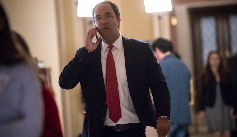 Rep. Will Hurd, R-Texas, whose congressional district runs along the majority of the border with Mexico, leaves the House chamber following a vote on an immigration bill crafted by GOP conservatives, at the Capitol in Washington, Thursday, June 21, 2018. The bill was defeated and Republican leaders delayed a planned vote on a compromise GOP package with the party's lawmakers fiercely divided over an issue that has long confounded the party.