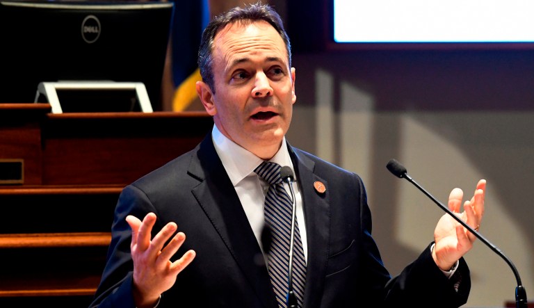 Kentucky Gov. Matt Bevin. A federal judge says Kentucky can't require poor people to get a job to keep their Medicaid benefits, chastising President Trump's administration for rubber-stamping the new rules without considering how many people would lose their health coverage.