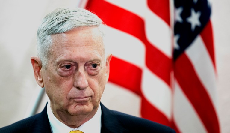 Defense Secretary Jim Mattis (pictured) attends a joint news conference with Japanese Defense Minister Itsunori Onodera in Tokyo.