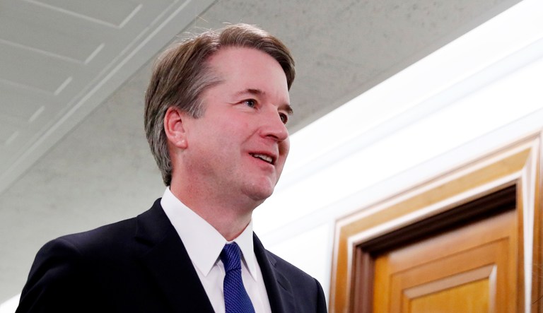 Supreme Court nominee Brett Kavanaugh arrives for a meeting with Sen. Mike Crapo, R-Idaho, on Capitol Hill on Wednesday in Washington.