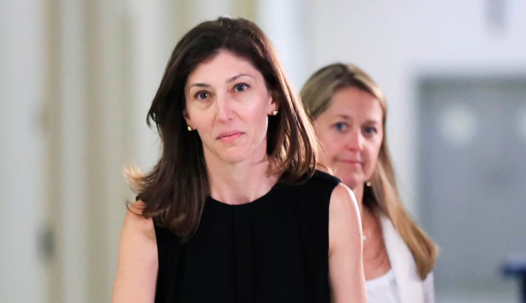 Former FBI lawyer Lisa Page leaves following an interview with lawmakers behind closed doors on Capitol Hill in D.C.