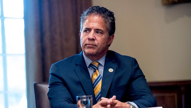 Rep. Mike Bishop, R-Mi., attends a meeting.