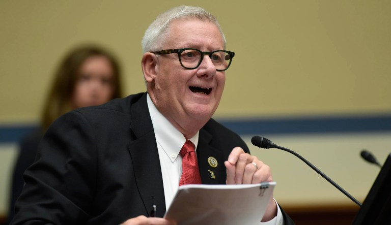 Rep. Paul Mitchell, R-Michigan, speaks.