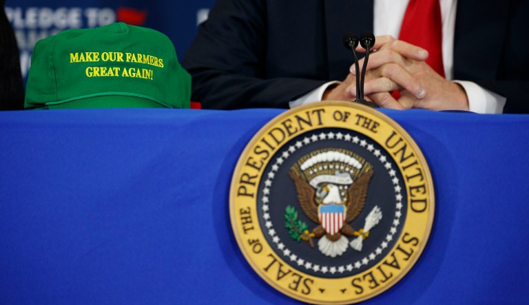 President Trump speaks during a roundtable discussion on workforce development at Northeast Iowa Community College on July 26, 2018, in Peosta, Iowa.