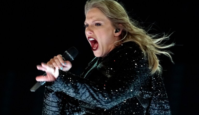 American pop star Taylor Swift performs during her Reputation Stadium Tour at Gillette Stadium, Thursday, July 26, 2018, in Foxborough, Mass.