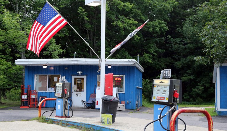 In this Aug. 1, 2018 photo, a gas station is seen in New Durham, N.H.