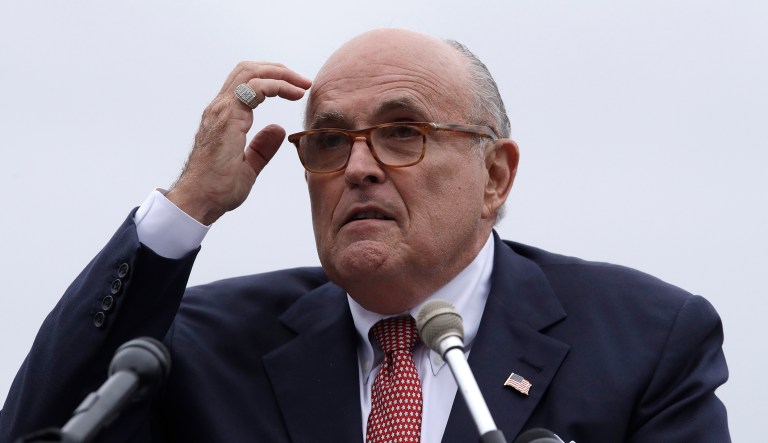 Rudy Giuliani, an attorney for President Trump, during a campaign event in Portsmouth, N.H., Aug. 1, 2018.
