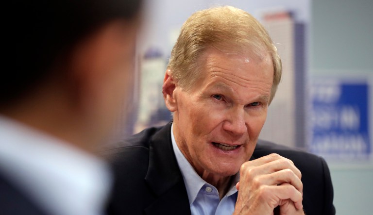Sen. Bill Nelson, D-Fla., speaks during a roundtable discussion with education leaders from South Florida at the United Teachers of Dade headquarters, Monday, Aug. 6, 2018, in Miami.