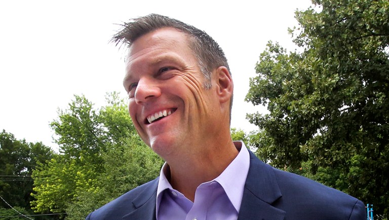 Kansas Secretary of State Kris Kobach running for governor voted Tuesday morning, Aug. 7, 2018, at the Lecompton City Hall.