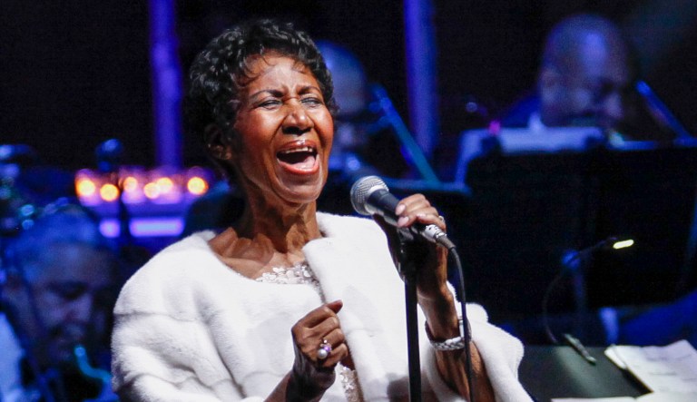 In this Nov. 7, 2017 photo, Aretha Franklin performs at the Elton John AIDS Foundation's 25th Anniversary Gala in New York. Franklin died Thursday at her home in Detroit. She was 76.
