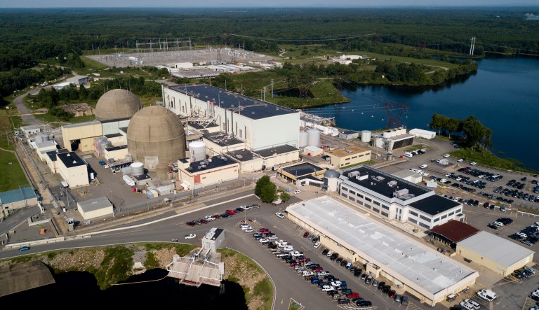 This Wednesday, Aug. 15, 2018 photo shows Dominion Energy's North Anna Power Station in Mineral, Va. The nuclear plant has two reactors which went on-line in 1978 and 1980 respectively. Together the reactors generate 1.79 gigawatts of power.