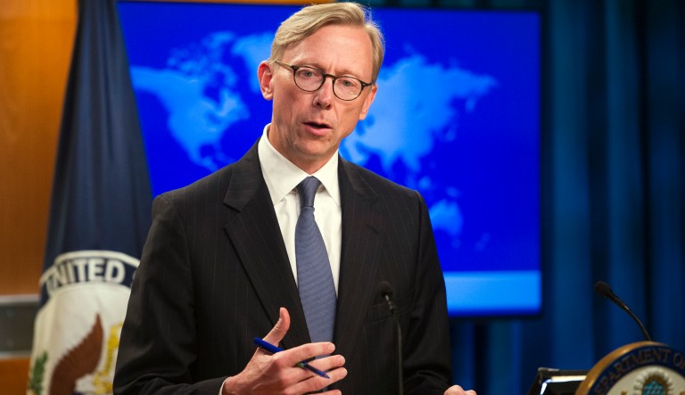 Brian Hook, special representative for Iran, speaks about the creation of the Iran Action Group at the State Department, in Washington, Thursday, Aug. 16, 2018.