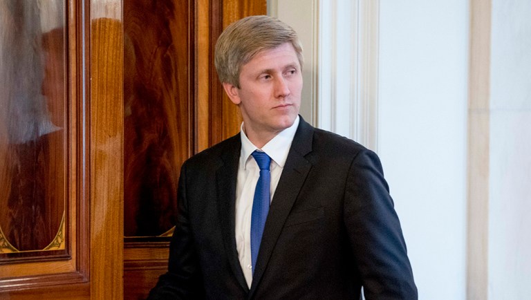 Nick Ayers arrives for an event to salute U.S. Immigration and Customs Enforcement.