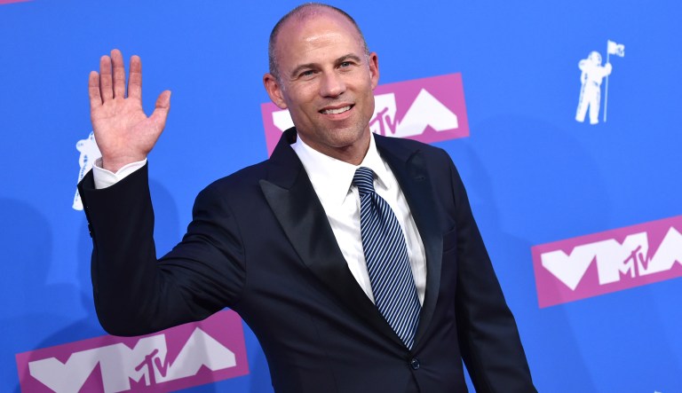 Michael Avenatti arrives at the MTV Video Music Awards at Radio City Music Hall on Monday, Aug. 20, 2018, in New York.