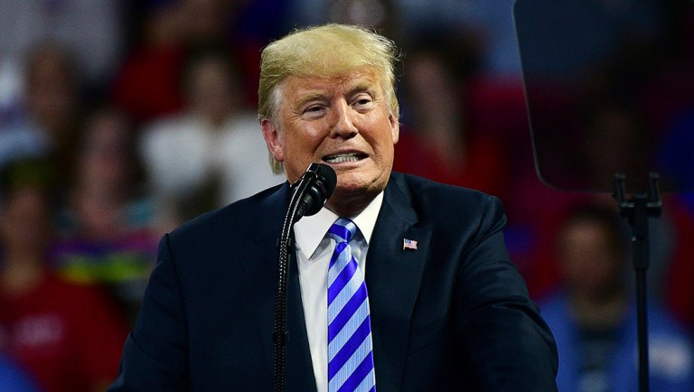 President Trump speaks during a rally at the Civic Center in Charleston W.Va.