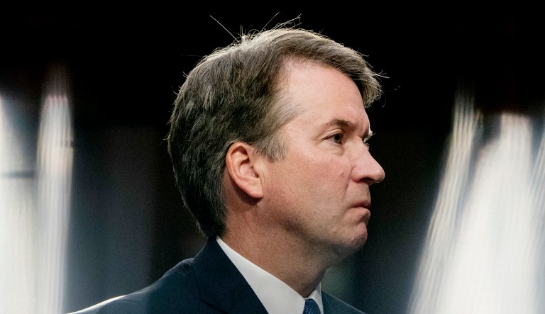 President Trump's Supreme Court nominee, Brett Kavanaugh, is pictured.