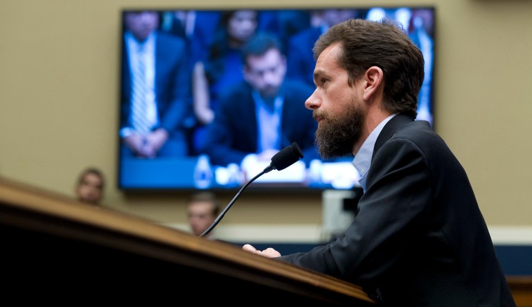 Twitter CEO Jack Dorsey testifies before the House Energy and Commerce Committee Wednesday, Sept. 5, 2018, in Washington.