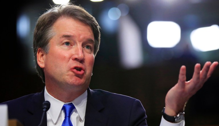 Supreme Court nominee Brett Kavanaugh testifies before the Senate Judiciary Committee on Capitol Hill in Washington, Wednesday, Sept. 5, 2018, for the second day of his confirmation hearing to replace retired Justice Anthony Kennedy.