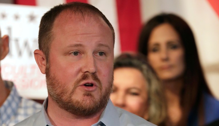 Florida Republican candidate for commissioner of agriculture Matt Caldwell speaks during a rally Thursday, Sept. 6, 2018, in Orlando, Fla.