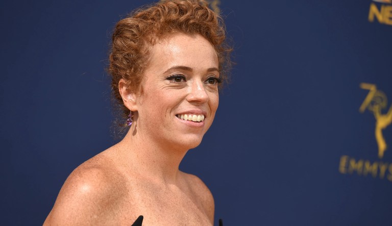 Michelle Wolf arrives at the 70th Primetime Emmy Awards on Monday, Sept. 17, 2018, at the Microsoft Theater in Los Angeles.