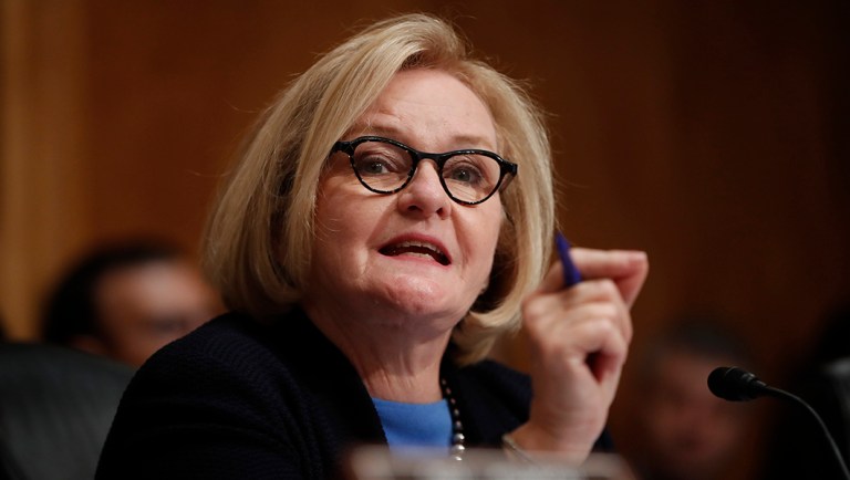 Sen. Claire McCaskill, D-Mo., speaks during a hearing on Capitol Hill.