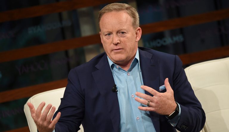 Former White House Press Secretary Sean Spicer participates in the Yahoo Finance All Markets Summit: A World of Change at The TimesCenter on Thursday, Sept. 20, 2018, in New York. 